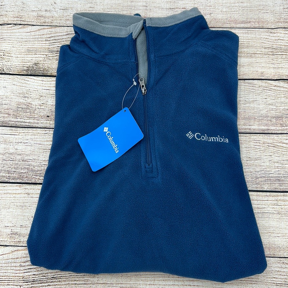 Columbia Pine Ridge Half-Zip Fleece Navy and Grey Fleece Men’s Size M